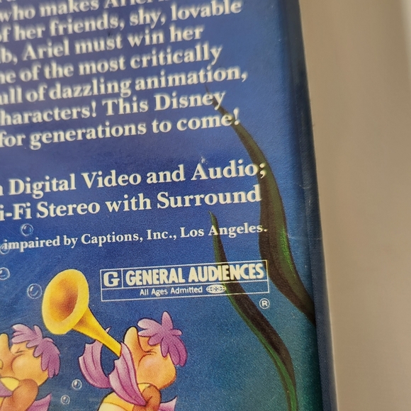 Disney Black Diamond Classics The Little Mermaid BANNED COVER VHS Tape - Picture 8 of 12